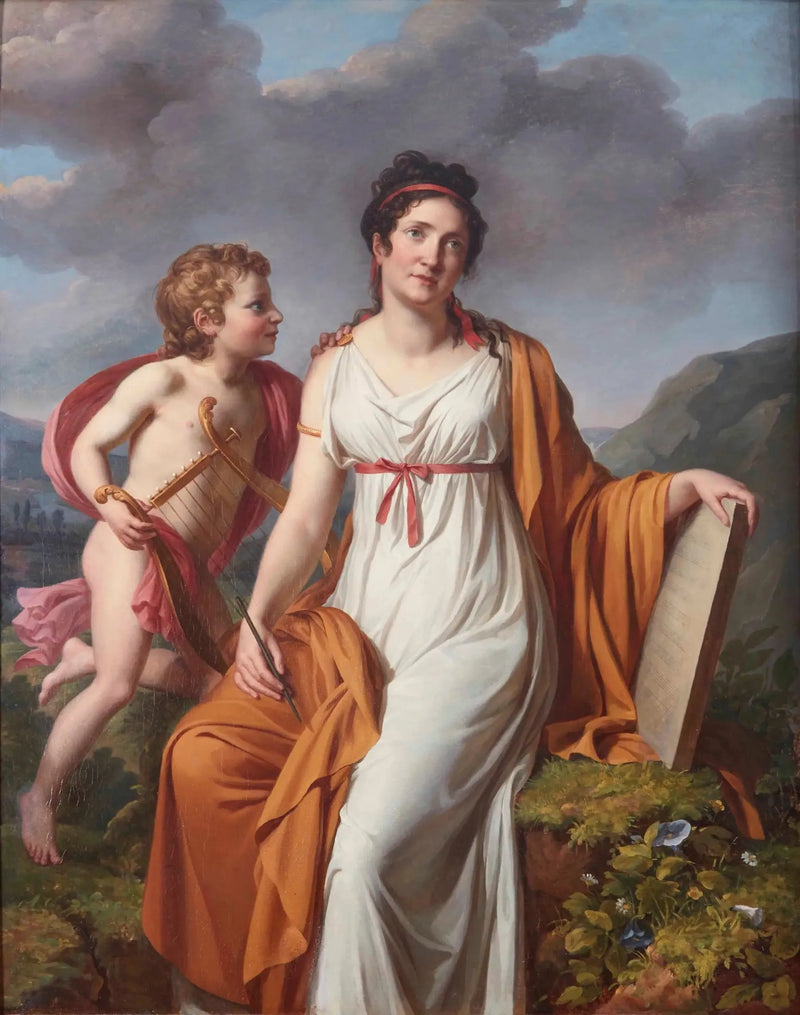 Portret van een dame, waarschijnlijk Madame de Reiset d'Arques, als Sappho - Marie-Guillemine Benoist