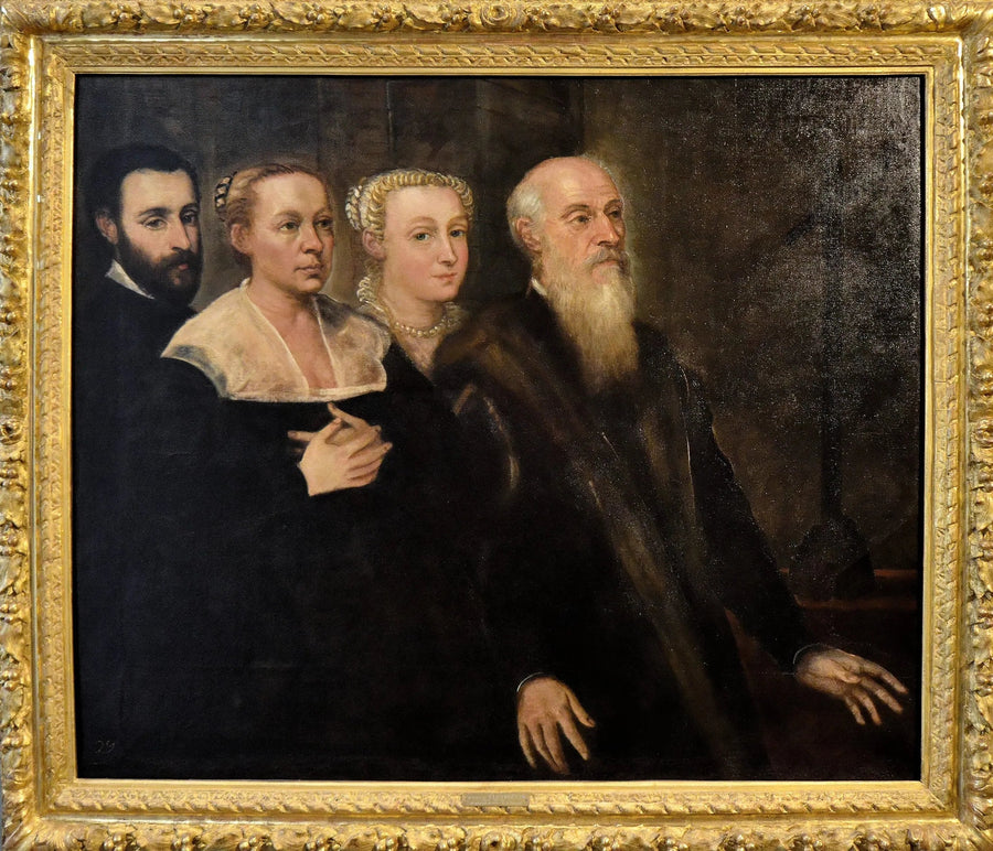 Portret van een familie van Venetiaanse patriciërs - Jacopo Tintoretto