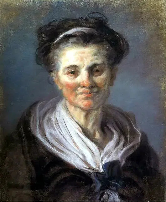 Portret van een oude vrouw - Jean-Honoré Fragonard