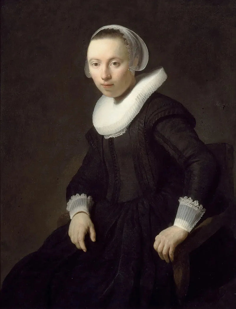 Portret van een zittende vrouw - Rembrandt