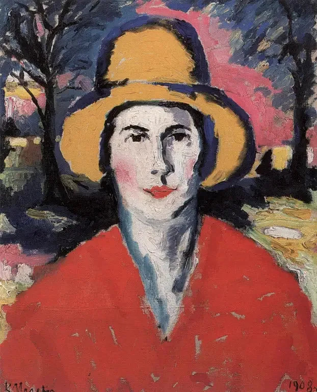 Portret van een vrouw met een gele hoed - Kazimir Malevich