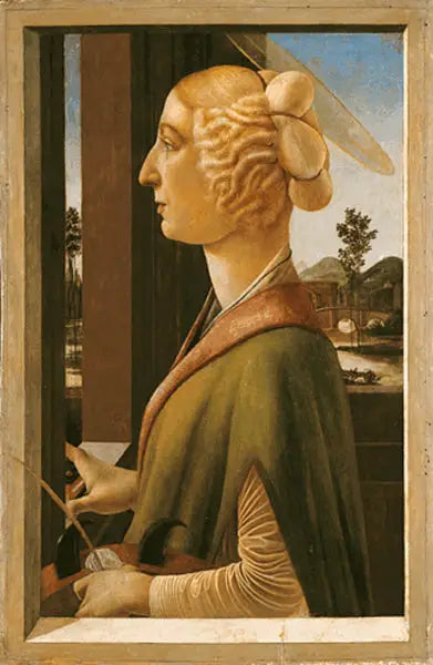 Portret van een vrouw (met attributen van Sint Catharina van Alexandrië) - Sandro Botticelli