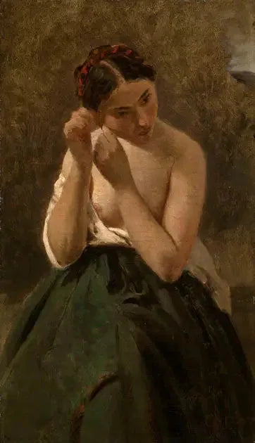 Portret van een vrouw - Jean-Baptiste Camille Corot