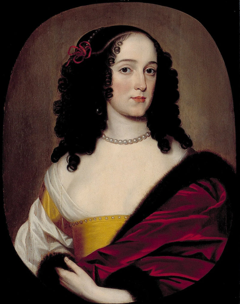 Portret van een vrouw, mogelijk Anna Trajectina van Brederode (1625/26-1672), echtgenote van George Hermann Reinhard, Graaf van Wied - Gerrit van Honthorst