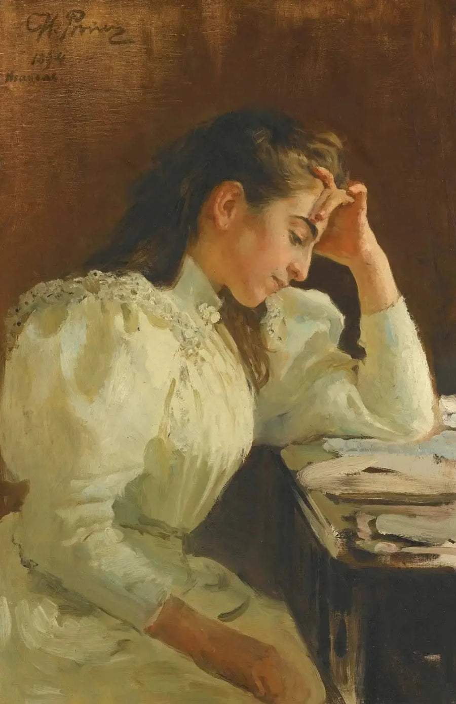 Portret van een Napolitaanse vrouw - Ilya Repin