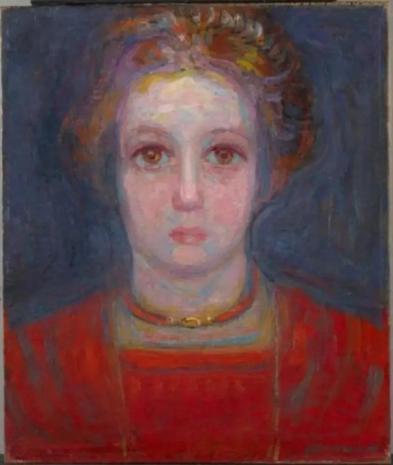 Portret van een meisje in het rood - Piet Mondrian