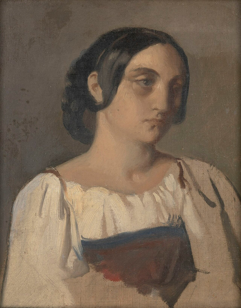 Portret van een Italiaanse - Théodore Chassériau