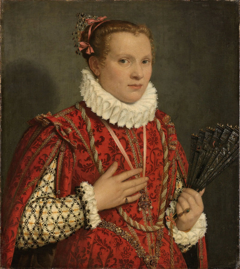 Portret van een jonge vrouw - Giovanni Battista Moroni