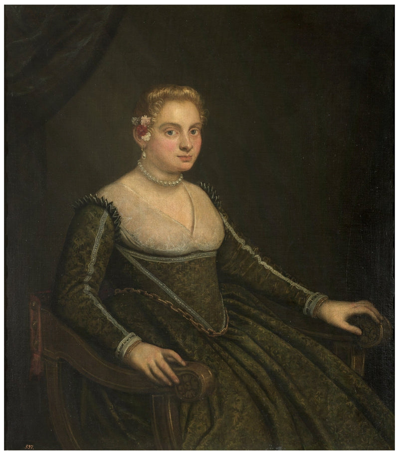 Portret van een jonge vrouw - Jacopo Tintoretto