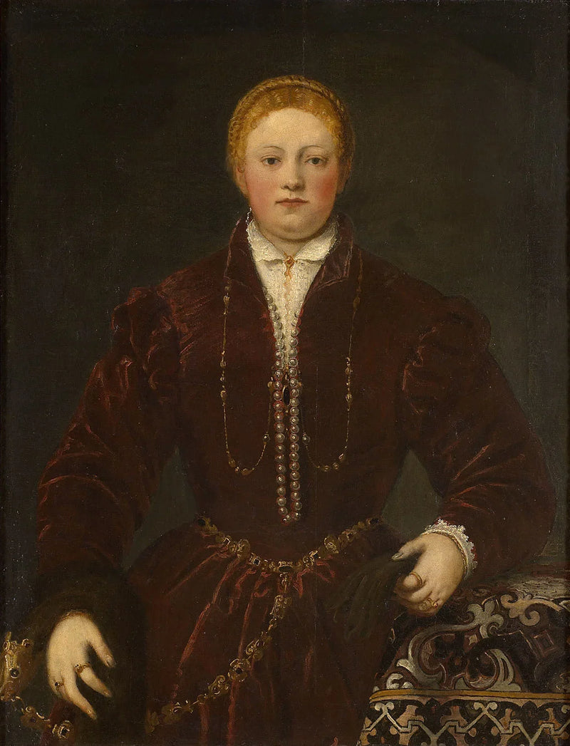 Portret van een jonge vrouw - Jacopo Tintoretto