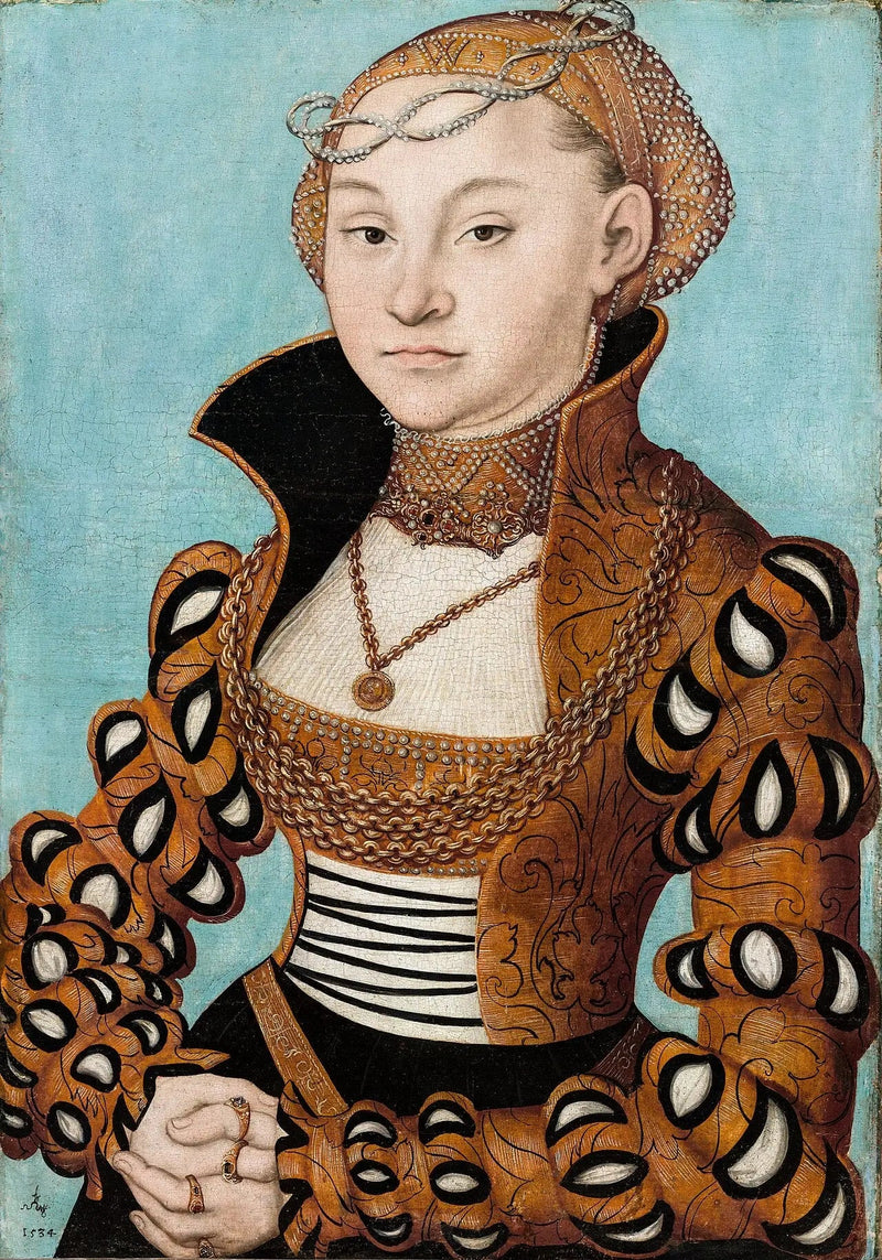 Portret van een edele Saksische dame - Lucas Cranach de Oudere