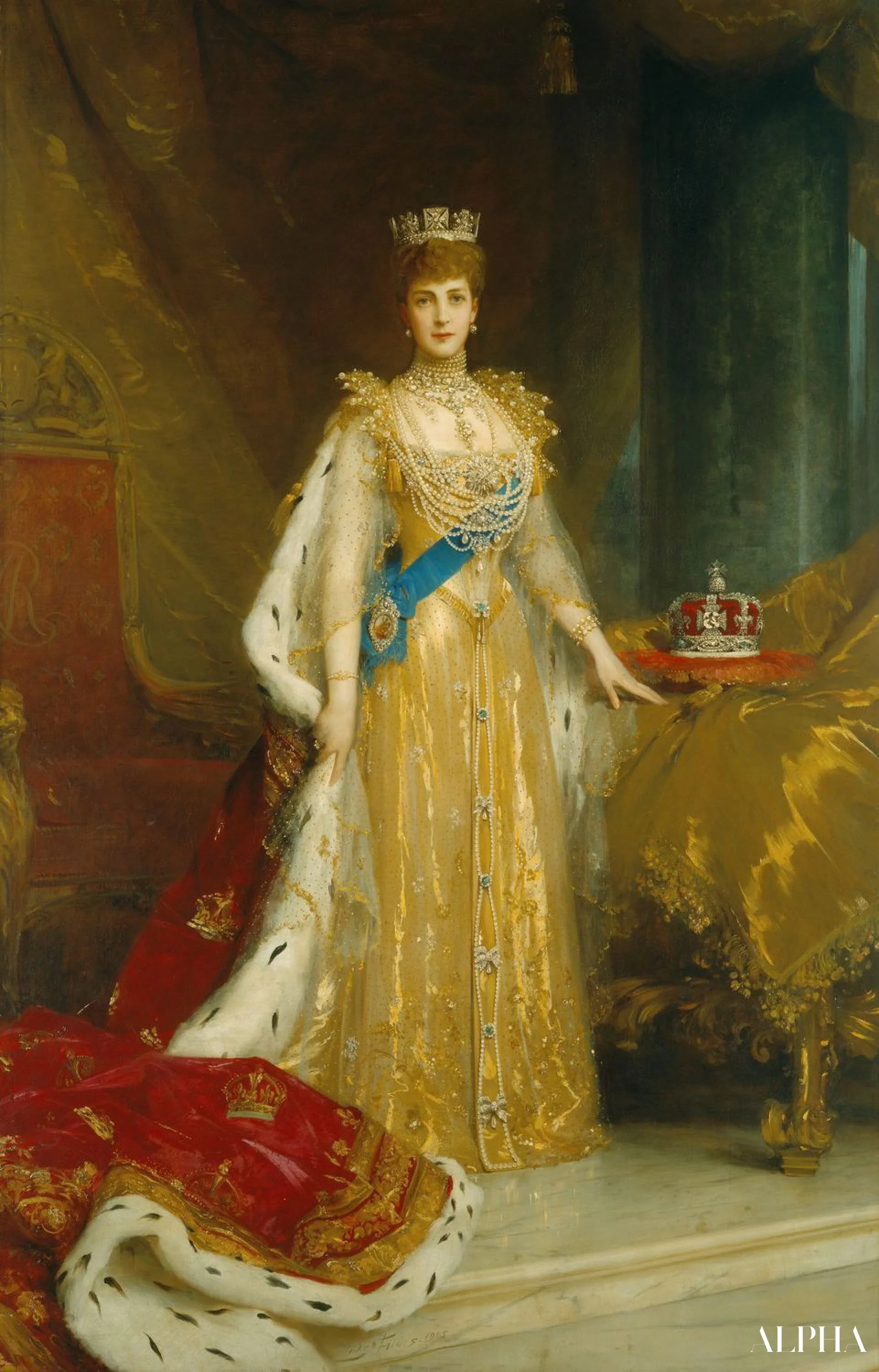 'Portret van Alexandra van Denemarken - Luke Fildes - Reproducties van schilderijen en hoogwaardige schilderijen'