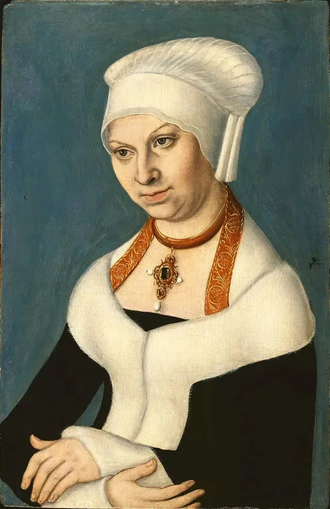 Portret van Barbara, hertogin van Saksen (1478-1534), Gemäldegalerie Berlijn - Lucas Cranach de Ouderling