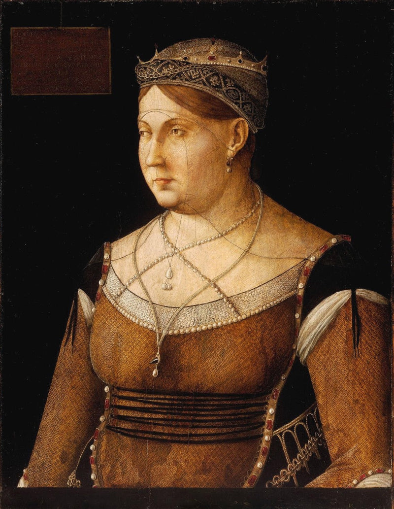 Portret van Catherine Cornaro, koningin van Cyprus - Gentile Bellini