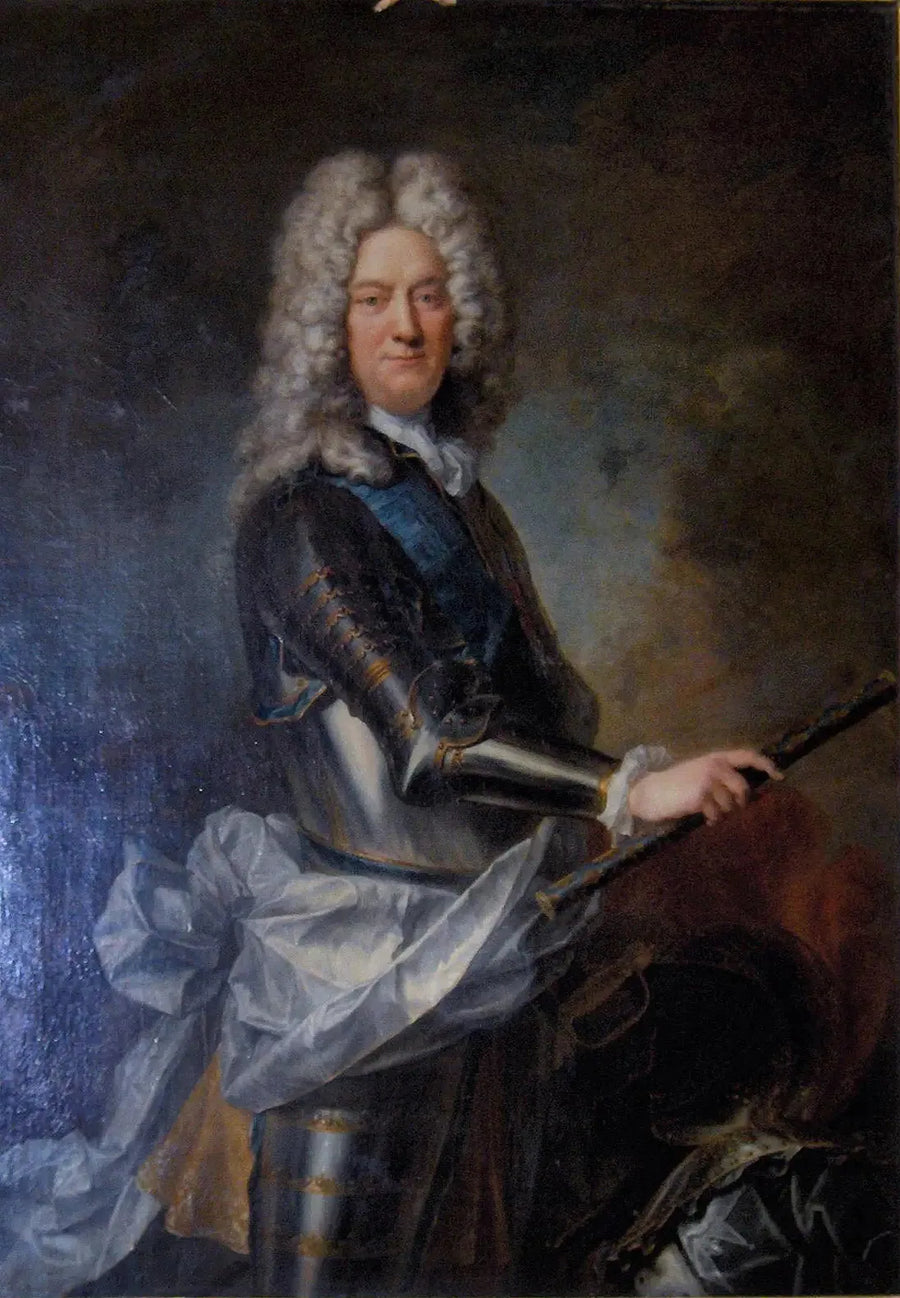 Portret van Charles-Armand de Gontaut, hertog van Biron, maarschalk van Frankrijk - Hyacinthe Rigaud