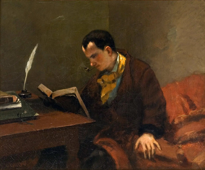Portret van Charles Baudelaire - Gustave Courbet
