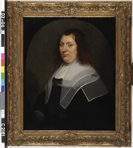Portret van Christina Pijll (geboren in 1601). echtgenote van Cornelis van Beveren - Gerrit van Honthorst