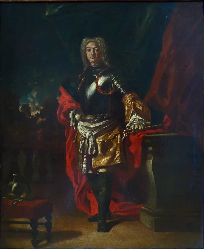 Portret van Diego d'Aragona Pignatelli in generaal cuirassier-uniform - Francesco Solimena