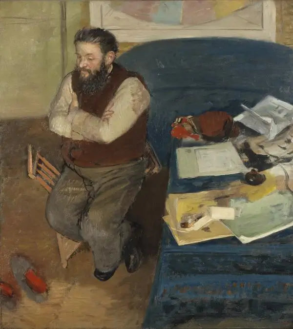 portret van Diego Martelli - Edgar Degas