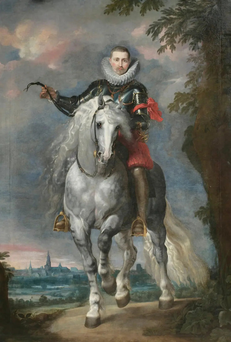 Portret van Don Rodrigo Calderon te paard - Peter Paul Rubens