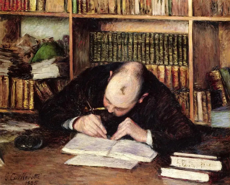 Portret van Émile-Jean Fontaine, bibliothecaris - Gustave Caillebotte