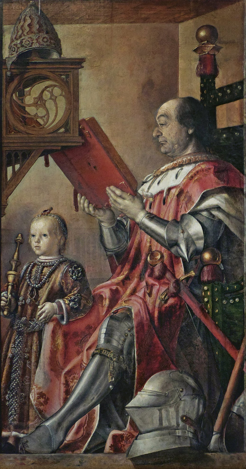 Portret van Federico da Montefeltro en zoon Guidobaldo - Pedro Berruguete