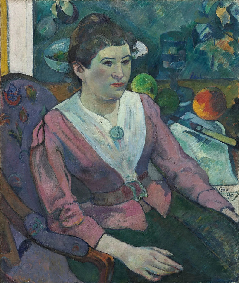 Portret van een vrouw met stilleven van Cézanne - Paul Gauguin