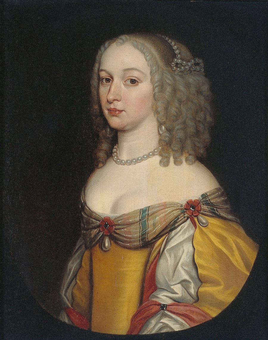 Portret van een vrouw, mogelijk Amalia Margaretha van Brederode (1626/27-1663/65) - Gerrit van Honthorst