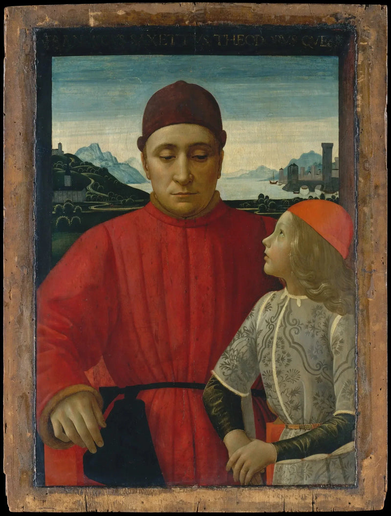 Portret van Francesco Sassetti met zijn zoon Teodoro - Domenico Ghirlandaio