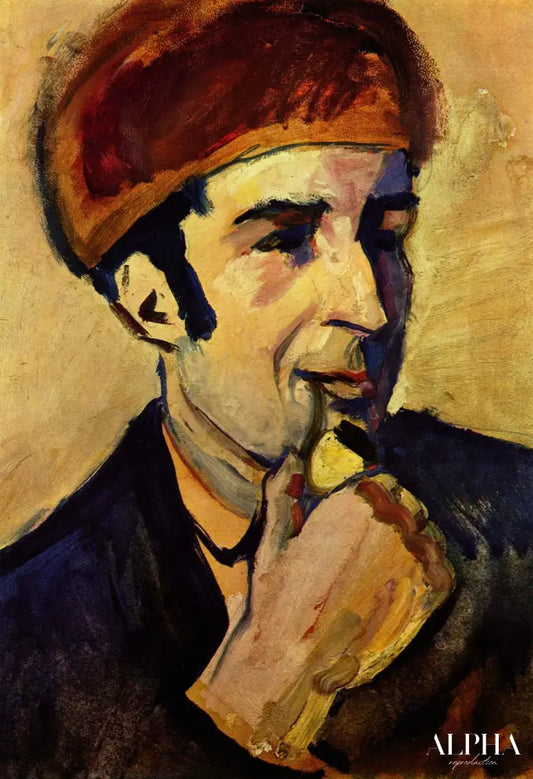 Portrait de franz marc - August Macke - Reproductions de tableaux et peintures haut de gamme