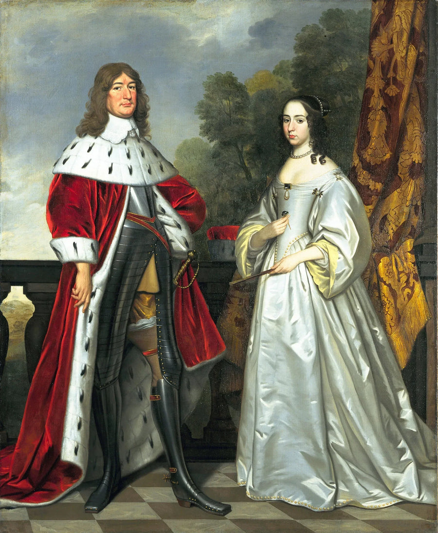 Portret van Frederik-Guillaume, keurvorst van Brandenburg, en Louise-Henriette van Nassau - Gerrit van Honthorst