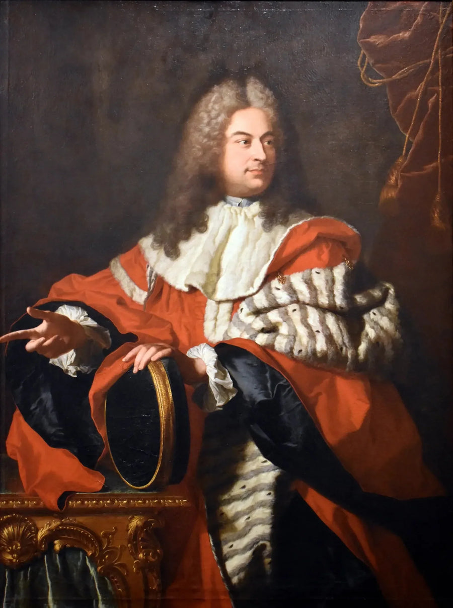 Portret van Gaspard de Gueidan (1688-1767) als president met hamer. - Hyacinthe Rigaud