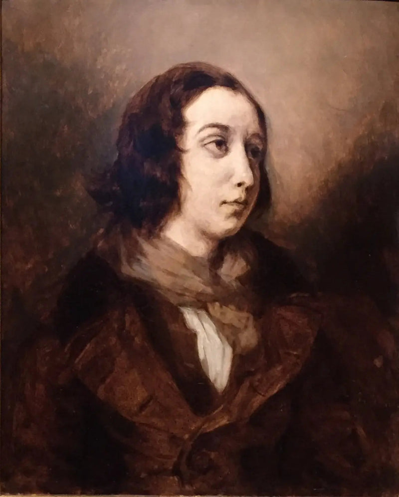 Portret van George Sand - Eugène Delacroix