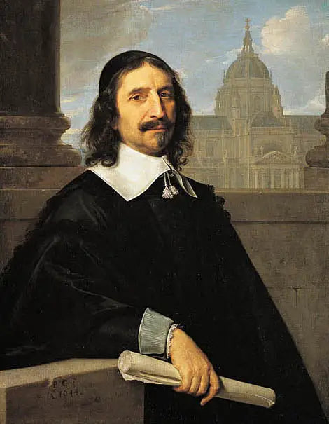 Portret van Jacques Lemercier voor de kapel van de Sorbonne gebouwd tussen 1635 en 1653 - Philippe de Champaigne