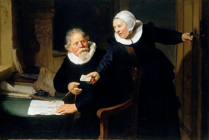 Portret van Jan Rijcksen en zijn echtgenote Griet Jans - Rembrandt