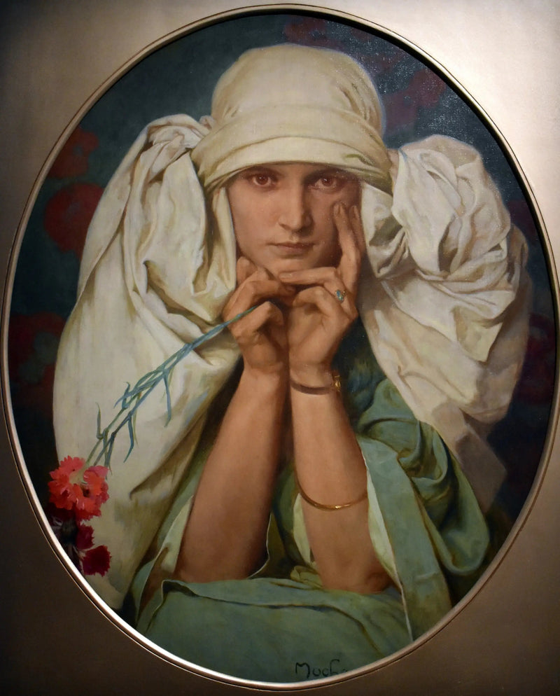 Portret van Jaroslava - Alphonse Mucha