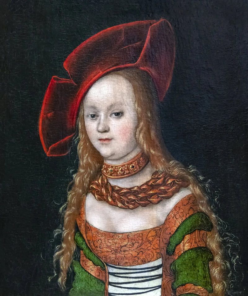 Portret van een jonge vrouw in bustehouding - Lucas Cranach de Oudere