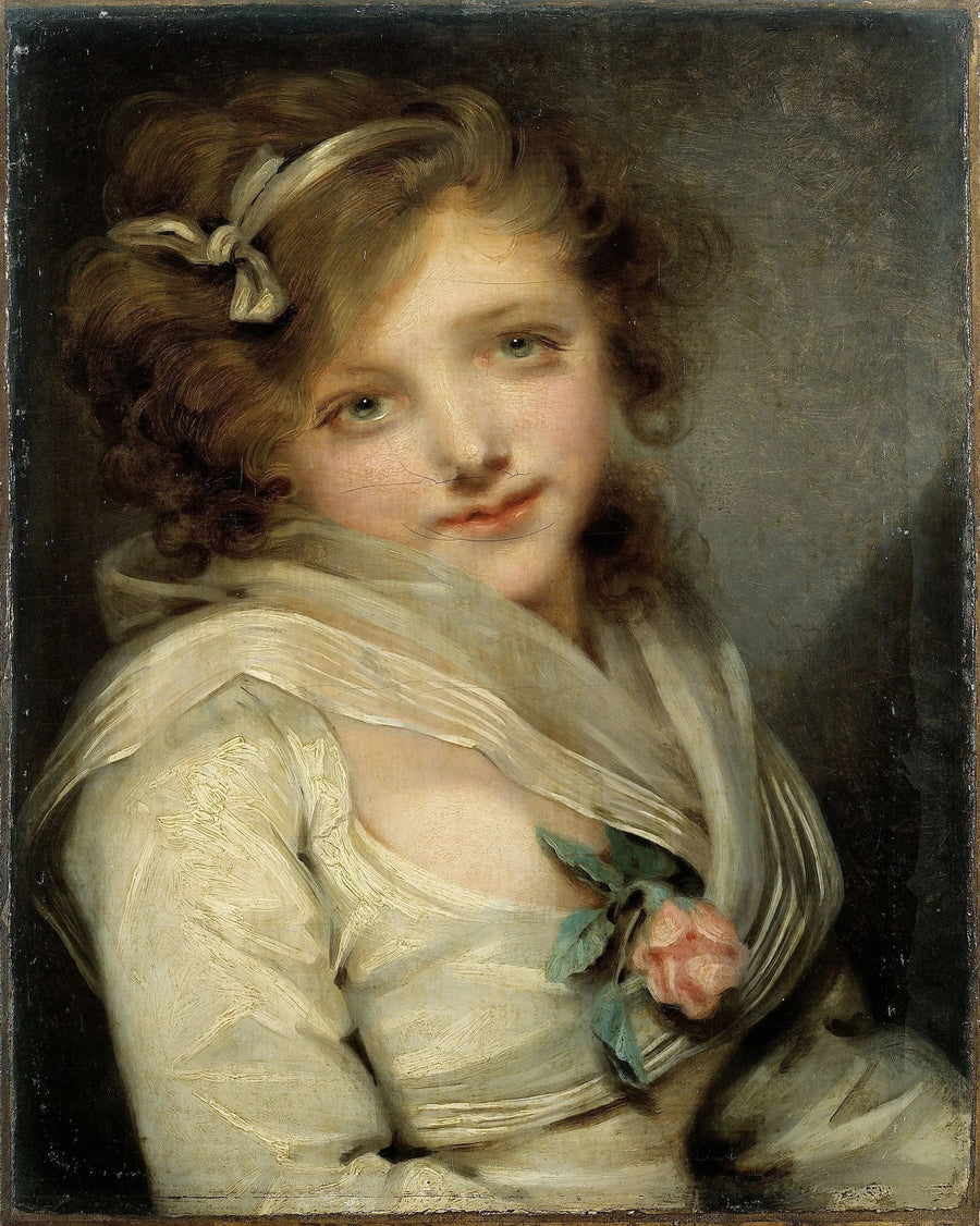 Portret van een jonge vrouw - Jean-Baptiste Greuze