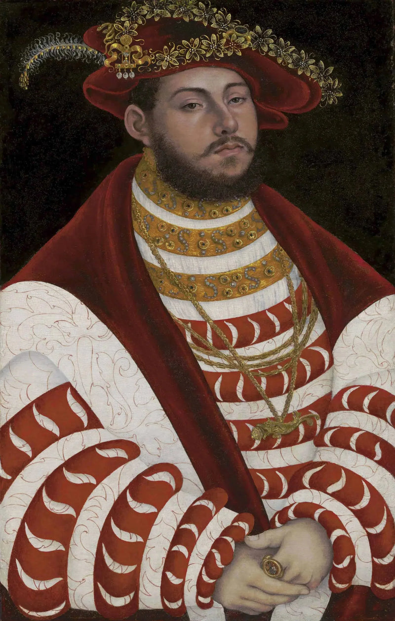 Portret van Johann Friedrich de Dappere als keurvorst - Lucas Cranach de Oudere