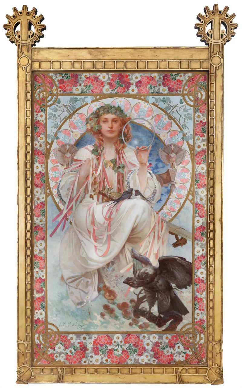 Portret van Joséphine Crane-Bradley in Slavia - Alphonse Mucha