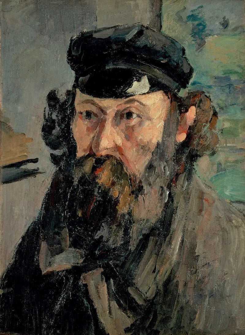Portret van de kunstenaar met pet - Paul Cézanne