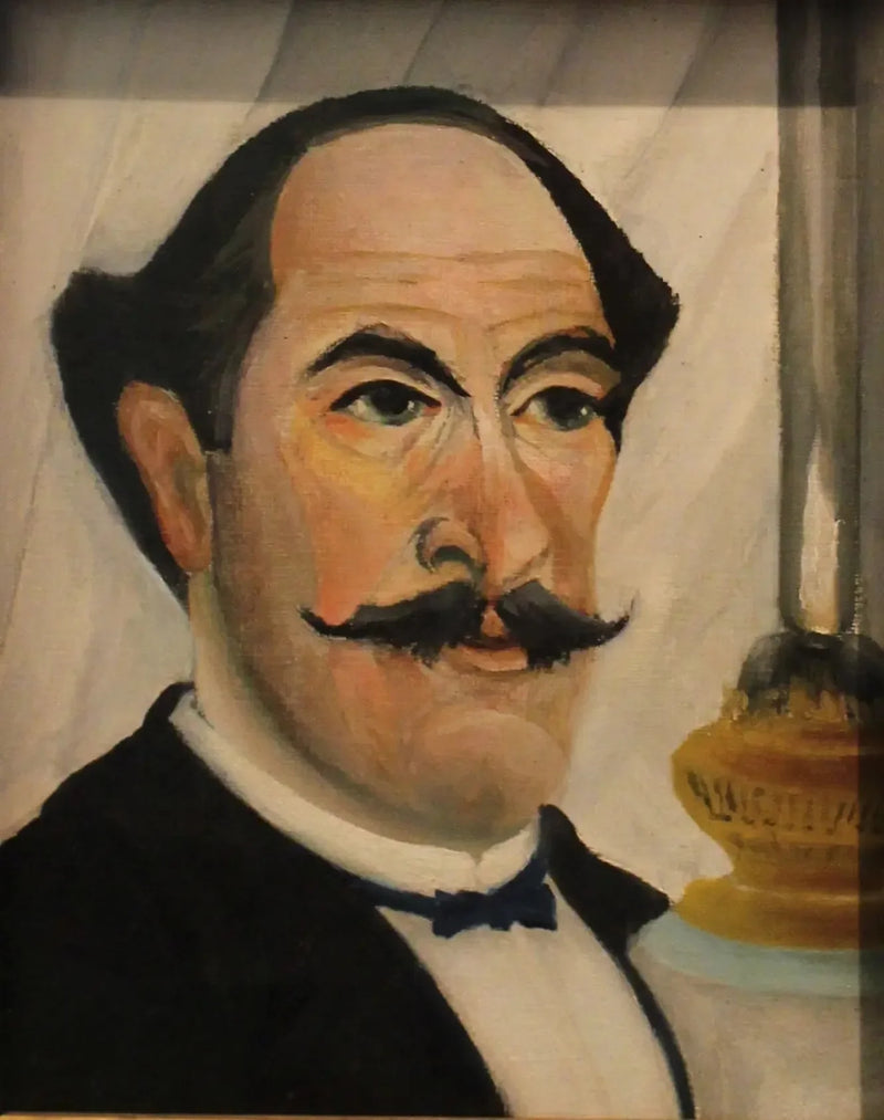 Portret van de kunstenaar bij de lamp - Henri Rousseau