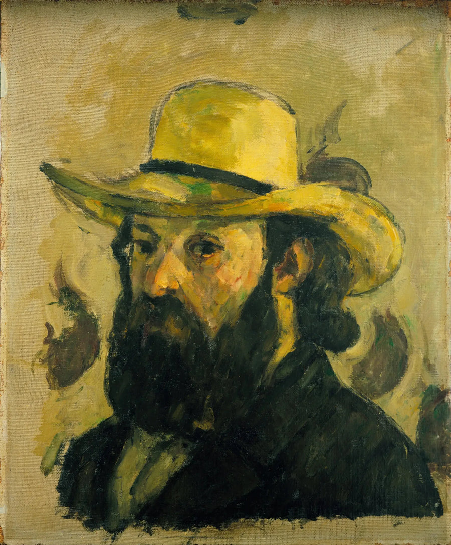 Portret van de kunstenaar met strohoed - Paul Cézanne