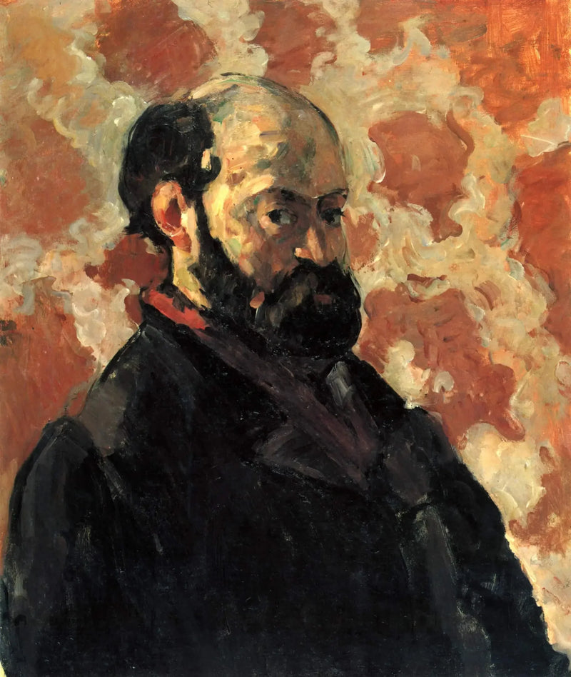 Portret van de kunstenaar tegen een roze achtergrond - Paul Cézanne