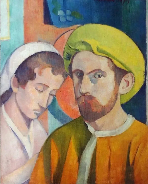 Portret van de kunstenaar met gele tulband - Émile Bernard