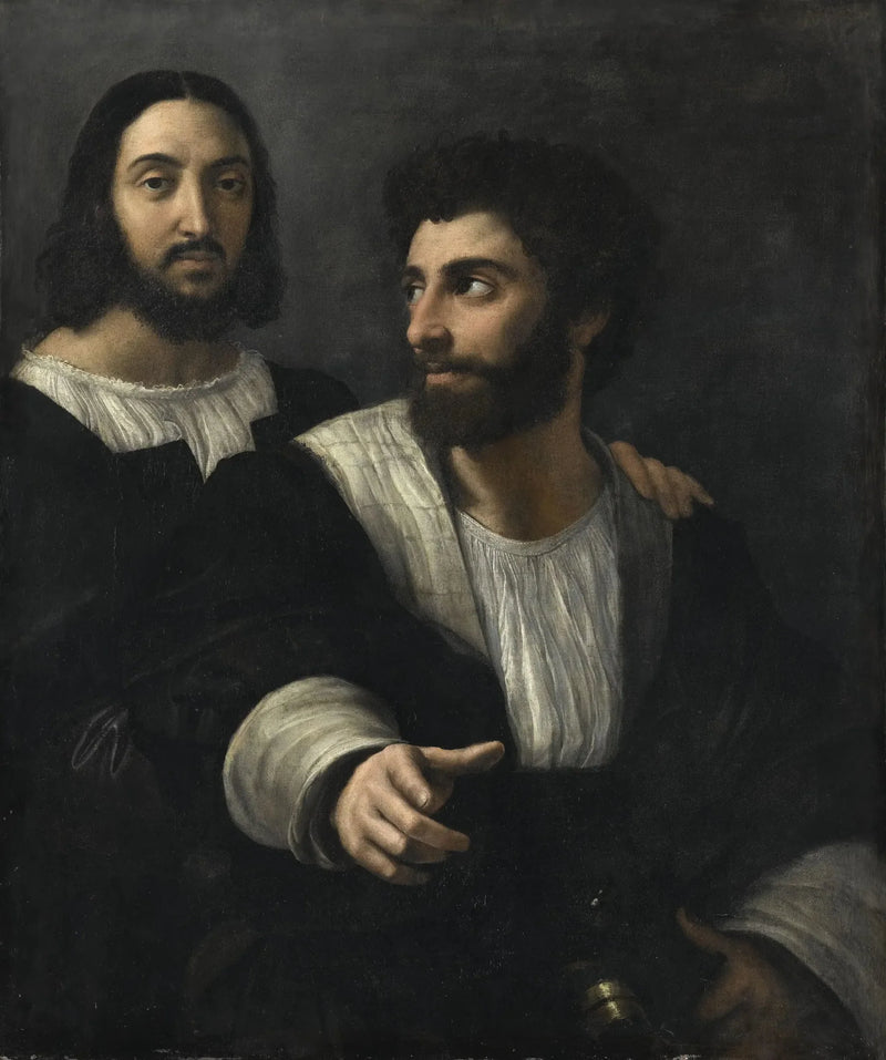 Portret van de kunstenaar met een vriend - Raphael Sanzio