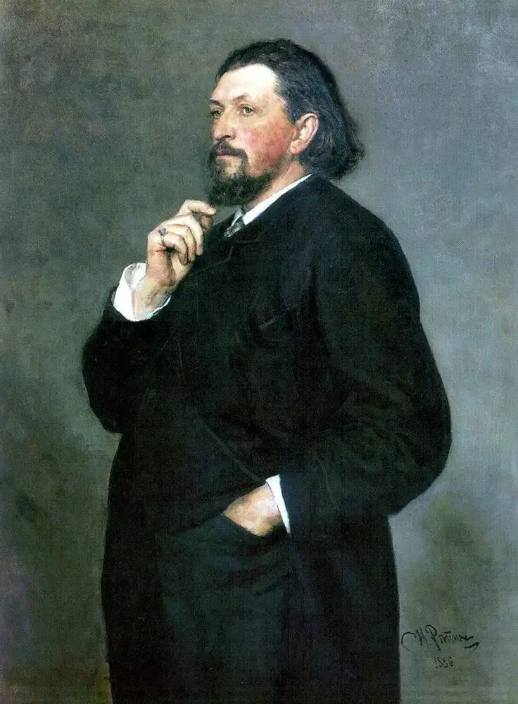 Portret van de muziekuitgever en mecenas Mitrofan Petrovitsj Belyayev - Ilya Repin