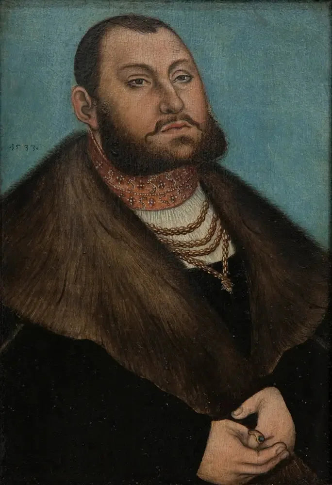 Portret van de kiezer Jean Frédéric de Magnifieke van Saksen (1503-1554) - Lucas Cranach de Oudere