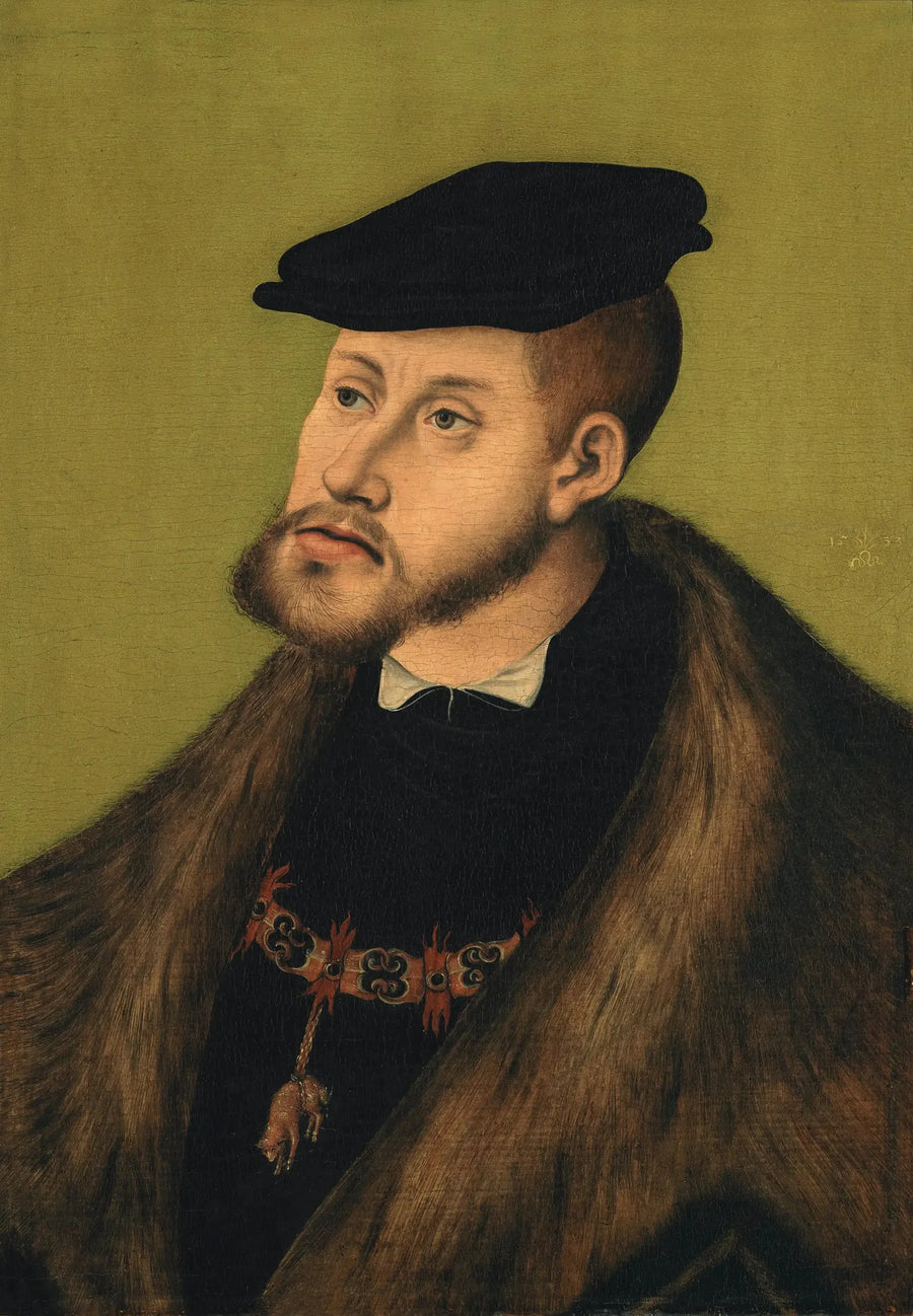 Portret van keizer Karel V. - Lucas Cranach de Oudere