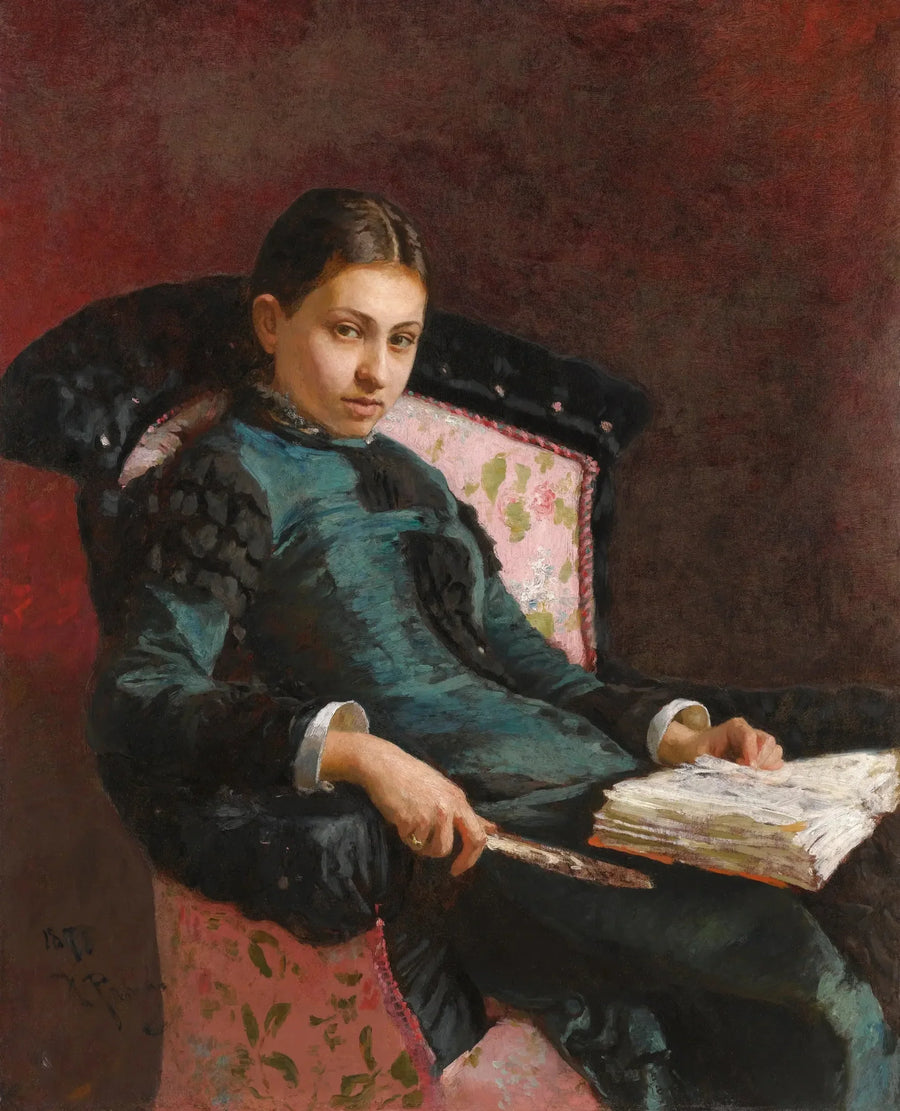 Portret van de echtgenote van de kunstenaar, Vera Repin" - Ilya Repin